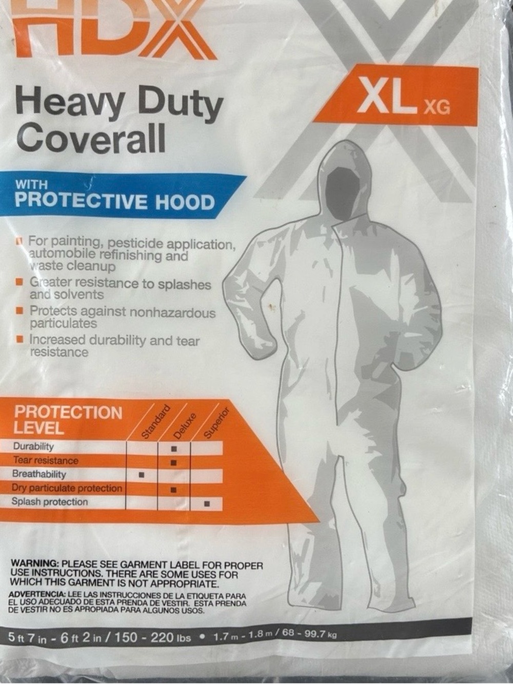 White Heavy Duty Coverall with Protective Hood - XL